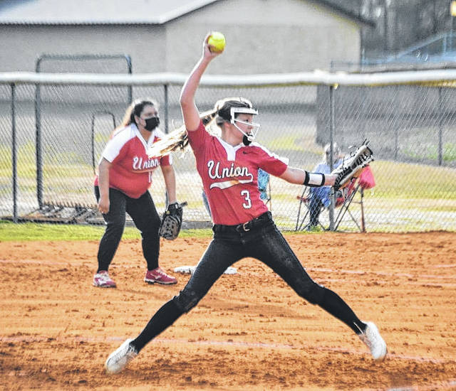 
			
				                                Union pitcher Hailey King winds up for the pitch against Lakewood.
 
			
		