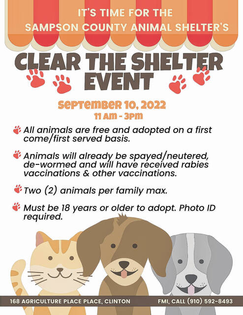 Clear the Shelter' coming | Sampson Independent