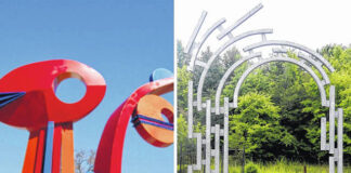 
			
				                                Three options for the next piece of public art, pictured clockwise from left, are: Midsummer by Hanna Jubran; Digital Gate II by Jim Gallucci and Steel Butterfly by Benton & Sons.
 
			
		